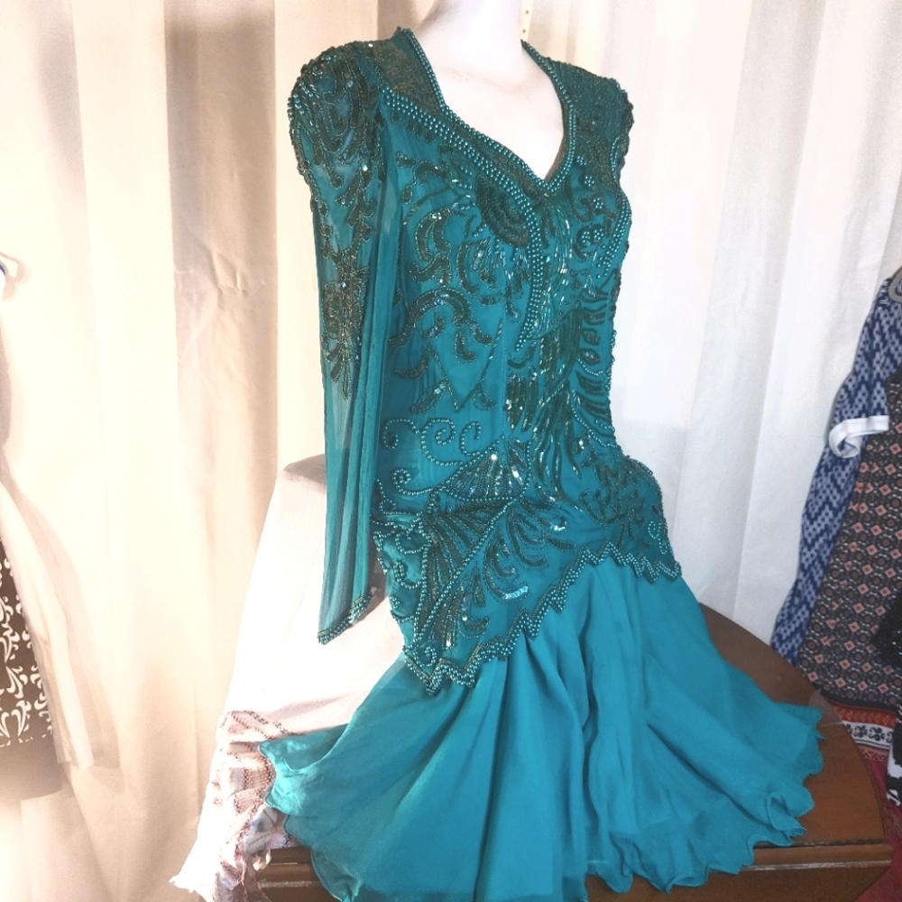 Jennifer VINTAGE beaded formal dress 👗 sz large